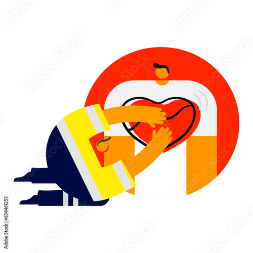 illustration of hand only CPR.