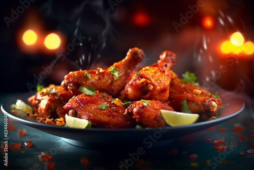 Close up of Tandoori chicken Indian food photo