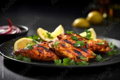 Plate of Tandoori chicken Indian food