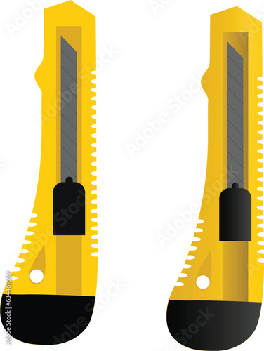 Stationary knife illustration in flat and 3D style