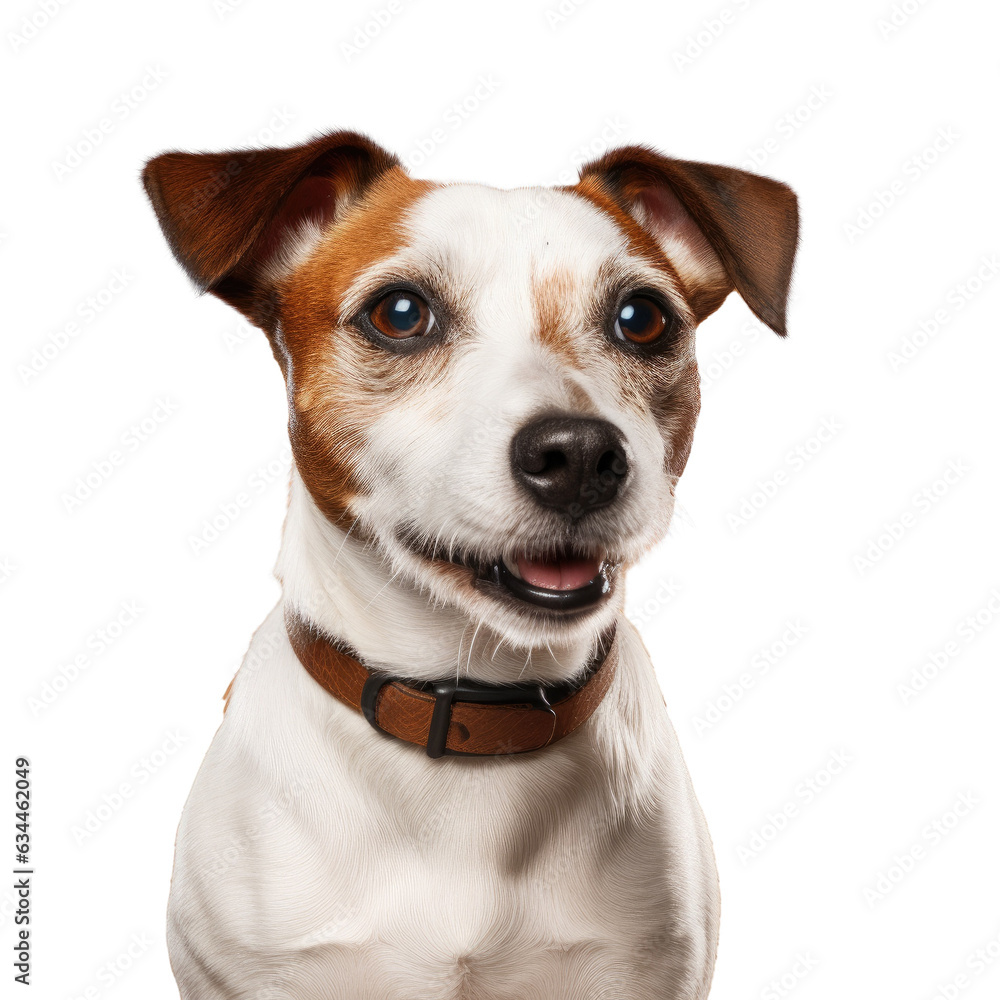 transparent background studio portrait of Jack Russell Terrier