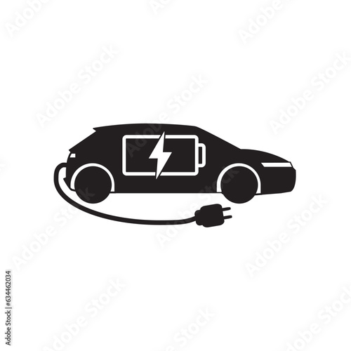 Car plugged to charge, Car plugged to charge, charging vector illustration. EV charging station flat icon, Electric vehicle symbol. Place to charge battery of electromobile. Contains such Icons