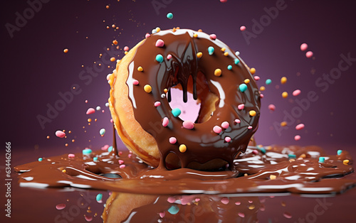 3d rendering of donut melting