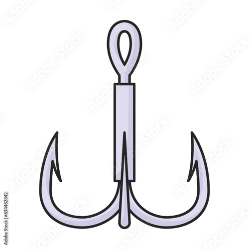 Fish hook vector icon.Cartoon vector icon isolated on white background fish hook.