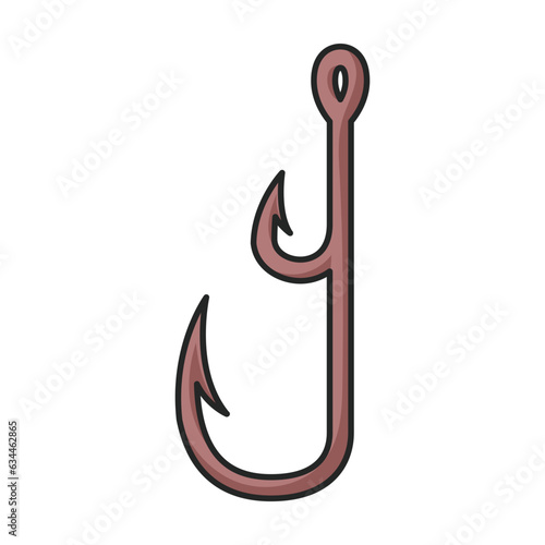 Fish hook vector icon.Cartoon vector icon isolated on white background fish hook.