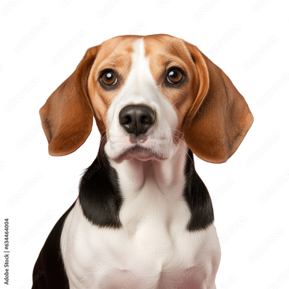 Isolated black beagle on transparent background