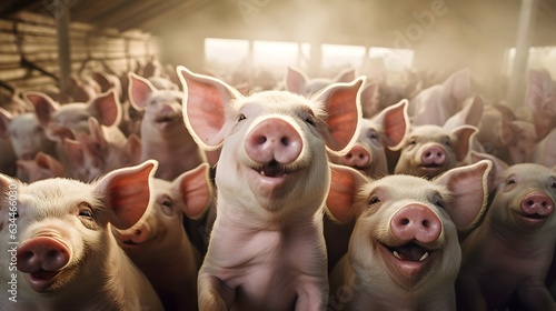 Schweinische Komik: Lustige Ferkel in Aktion photo