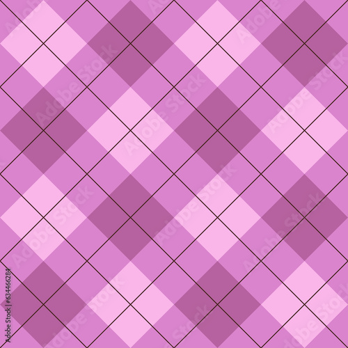 Seamless purple argyle pattern. Traditional diamond check print. Vintage seamless background.