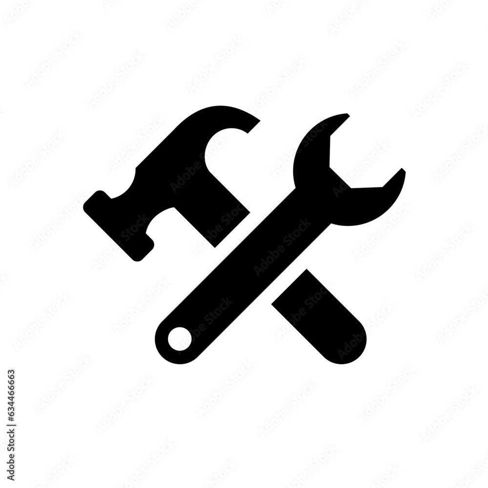 Wrench and hammer tools - vector icon Wrench and hammer tools - vector icon