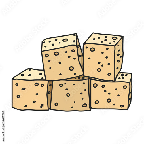 Cheese tofu vector icon.Color vector icon isolated on white background cheese tofu.