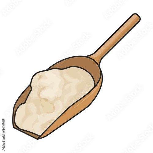 Scoop flour vector icon.Color vector icon isolated on white background scoop flour.