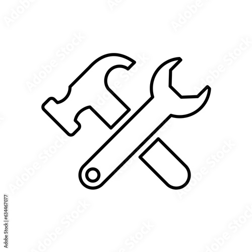 Wrench and hammer tools - vector icon