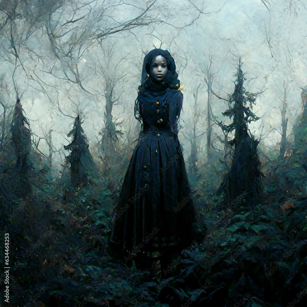 Fototapeta premium ne is a bride - with dead looking skin and strange eyes