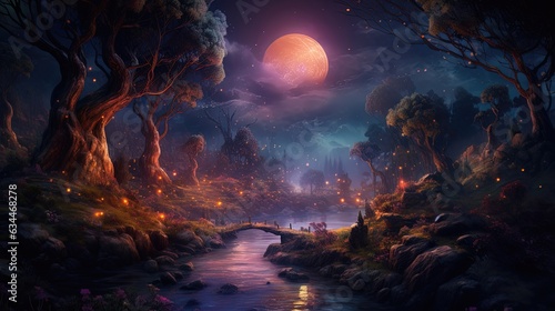 Night fabulous dark forest....