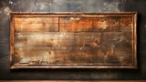 Wood background. Old wood with frame. Generative AI.
