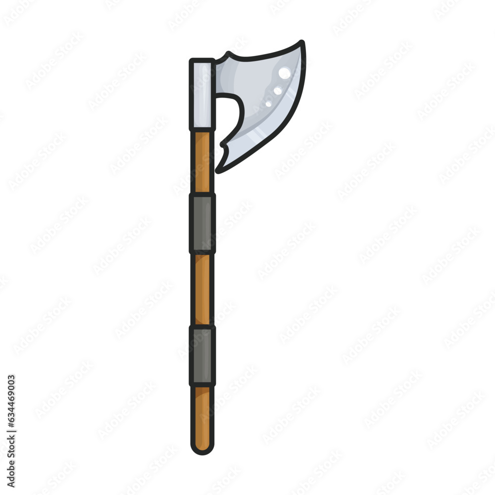 Fototapeta premium Medieval axe vector icon.Color vector icon isolated on white background medieval axe.