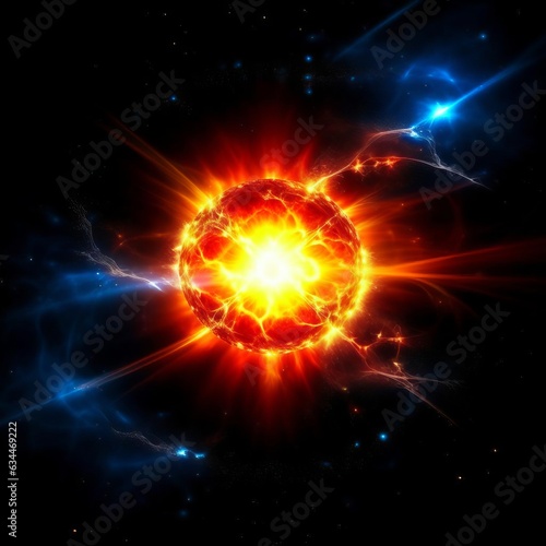 Colorful star explosion in space.