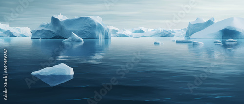 Sea Ocean Iceberg Ice floe Arctic Antarctic Frost Waves Cold