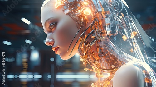 Cyborg woman Sci-fi robot n...