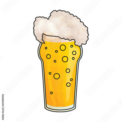 Beer glass vector icon.Color vector icon isolated on white background beer glass.