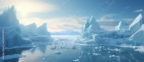 Sea Ocean Iceberg Ice floe Arctic Antarctic Frost Waves Cold photo