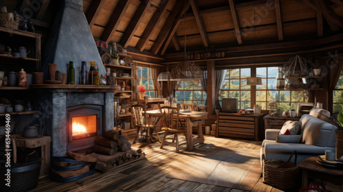 Rustic and cozy cabin interior © Textures & Patterns