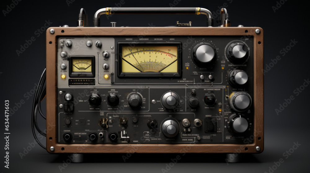 Obraz premium Signal generator isolated on black background