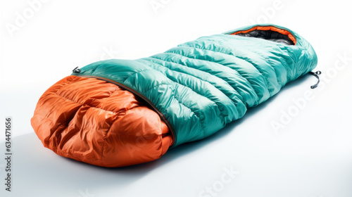 green Sleeping bag isolated on white background