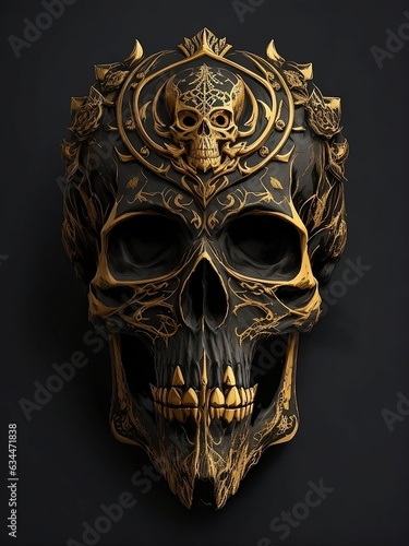 Black and gold skull necromancer style