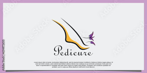 menicure pedicure logo with foot illustrasi logo design