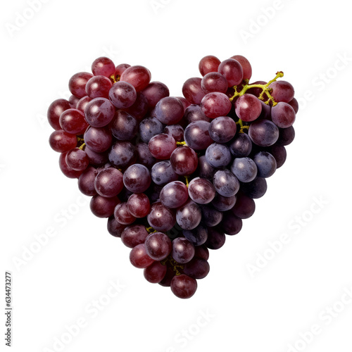 Wallpaper Mural A heart made of fresh grapes isolated on a transparent background Torontodigital.ca