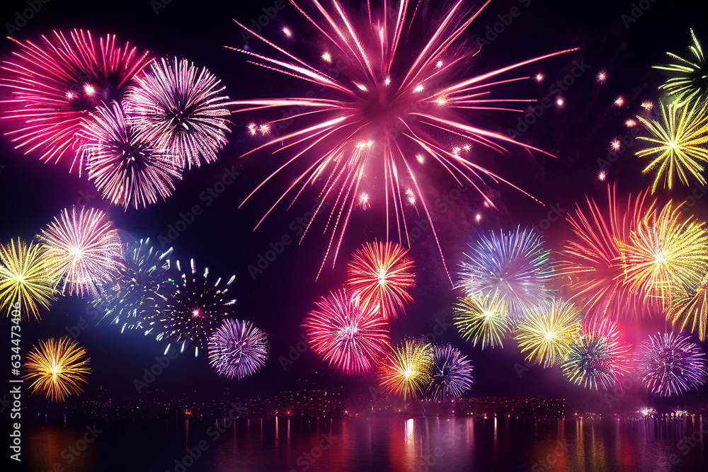 magical fireworks and sparkling lights. new year concept magical fireworks and sparkling lights. new year concept
