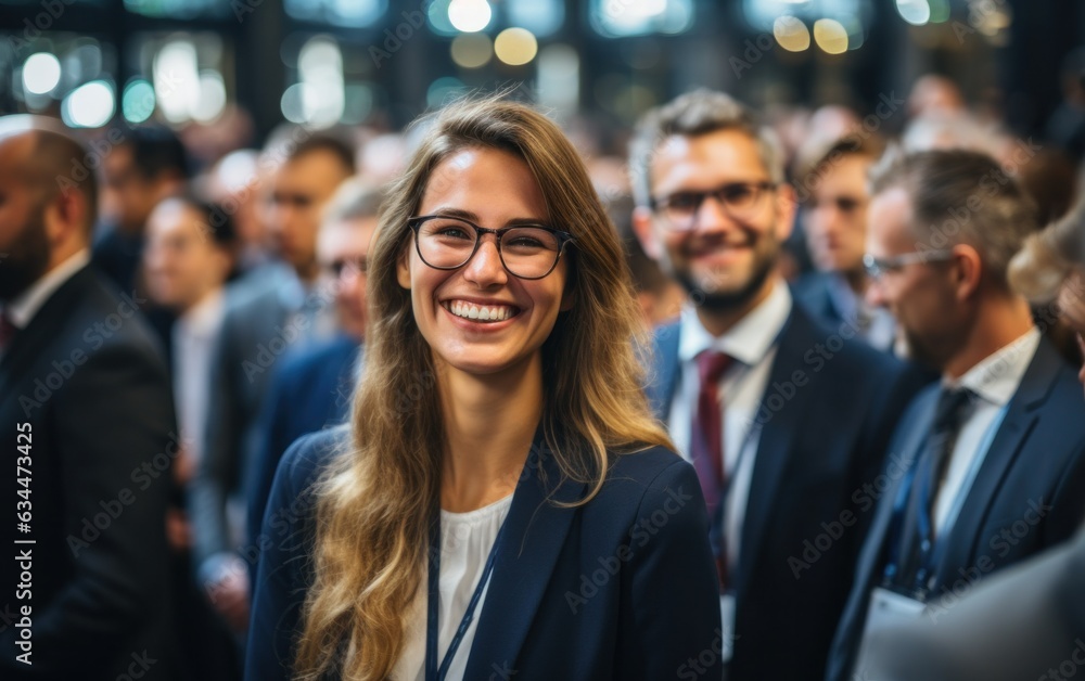 A group of professional associates at an event or meeting are ecstatic about the company's high level of achievement. A group of professional associates at an event or meeting are ecstatic about the company's high level of achievement.