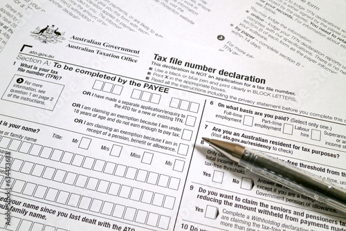 Australian tax file number declaration