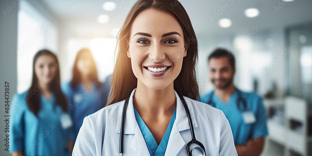 Portrait of a smiling young female doctor in hospital Portrait of a smiling young female doctor in hospital