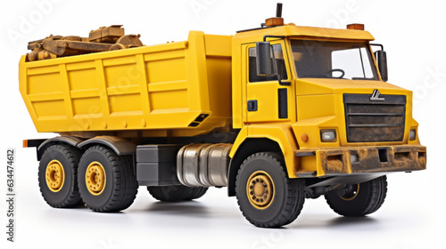 Toy dump truck isolated on white background