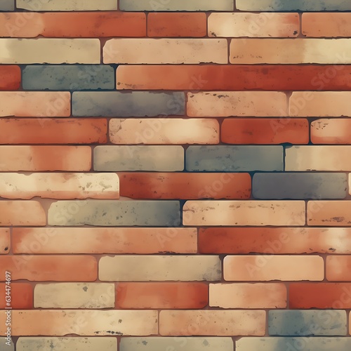 red brick wall, Cartoon Style