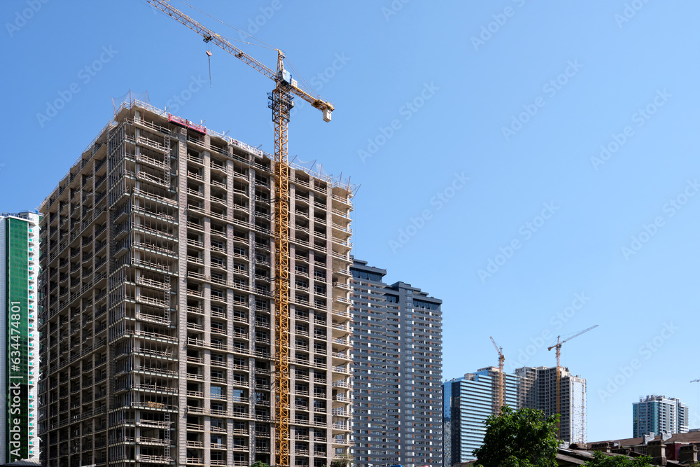 Construction of a new modern residential complex. Construction of a new modern residential complex.