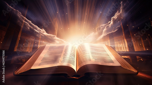 Magic open book, bible. AI ...
