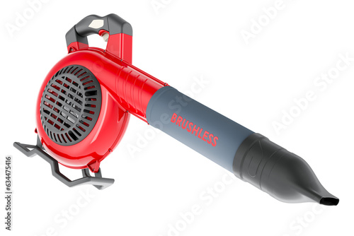 Red Electric Leaf Blower, 3D rendering isolated on transparent background