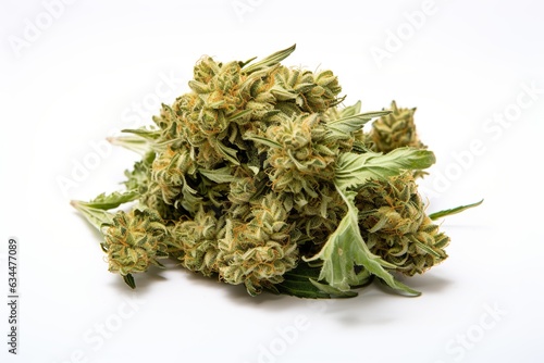 close up of marijuana bud on white background | Generative AI