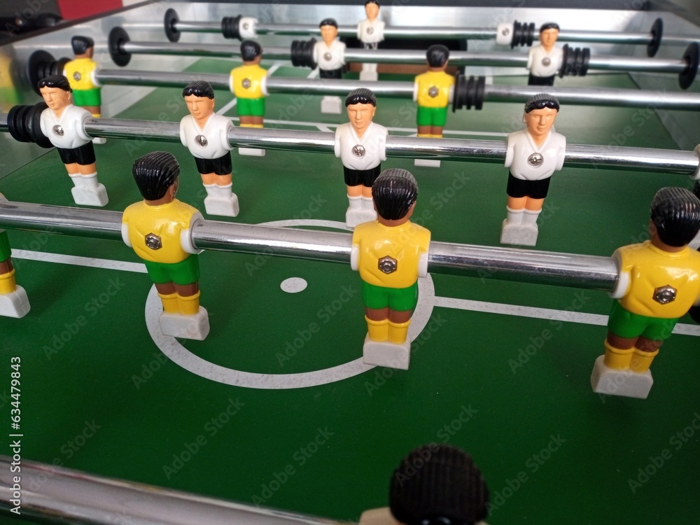 close-up of football table teams close-up of football table teams