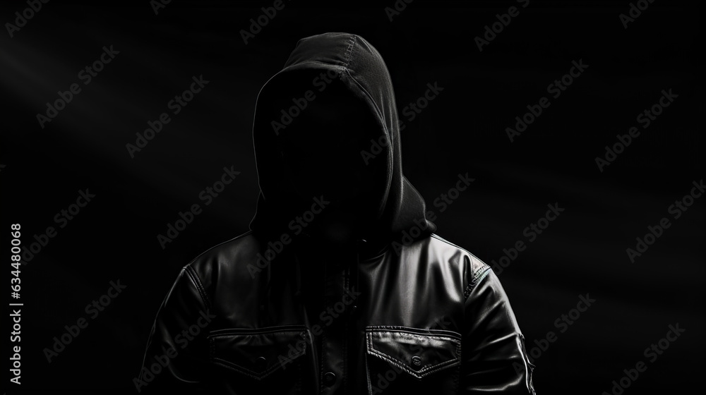 Ai-generated photo of a faceless black in a hoodie shot against a backdrop of darkness. The struggle against racial inequality, government violence to criminalise him, echoes the spirit of protests Ai-generated photo of a faceless black in a hoodie shot against a backdrop of darkness. The struggle against racial inequality, government violence to criminalise him, echoes the spirit of protests