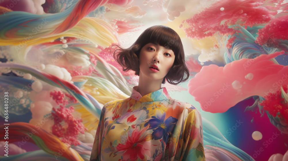 AI-generated illustration of a young Chinese woman enjoying music and fashion. Vibrant, youthful and dynamic. The euphoria of freedom. A celebration of diversity, unity of tradition and modernity.
AI-generated illustration of a young Chinese woman enjoying music and fashion. Vibrant, youthful and dynamic. The euphoria of freedom. A celebration of diversity, unity of tradition and modernity.