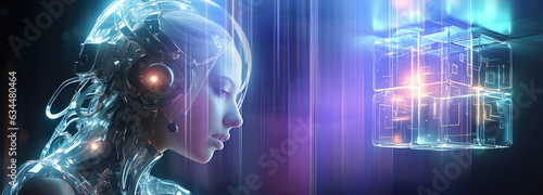 Cyborg woman Sci-fi robot n...