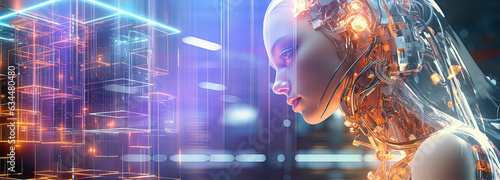 Cyborg woman Sci-fi robot n...