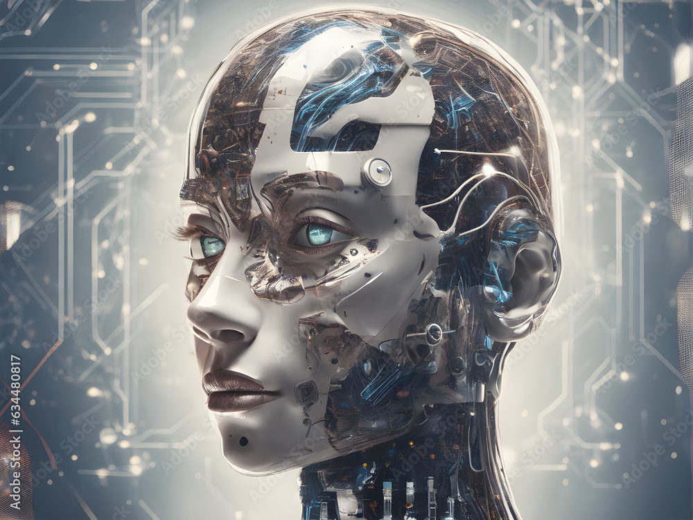 Human artificial intelligence robot, new technologies concept, generative ai Human artificial intelligence robot, new technologies concept, generative ai