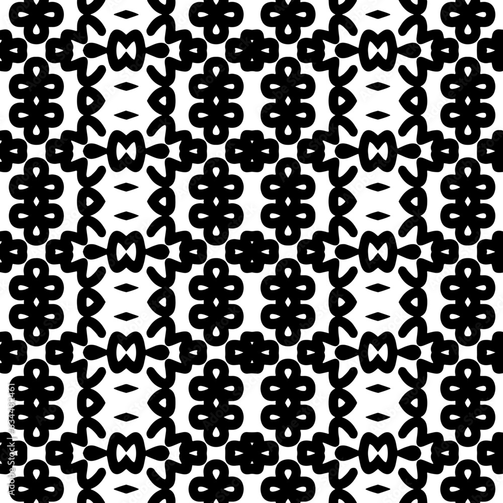 White background with black pattern. Seamless texture for fashion, textile design,  on wall paper, wrapping paper, fabrics and home decor. Simple repeat pattern.