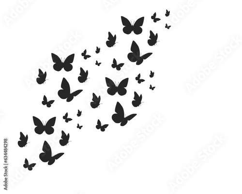 Canvastavla butterflies on white background