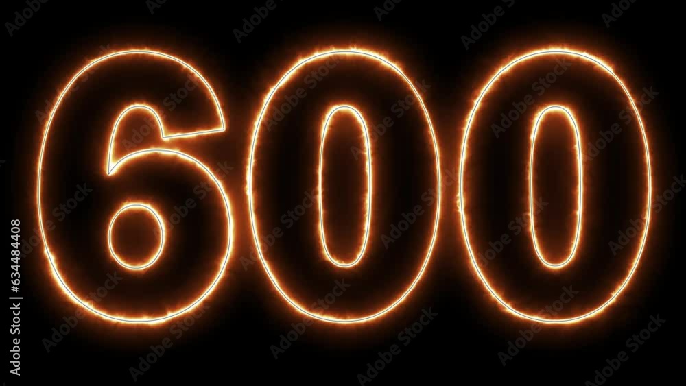 4K Ultra Hd Video. 600 Electric orange lighting text with animation on black background, 3D Animation. 600 Number. Six hundred.
4K Ultra Hd Video. 600 Electric orange lighting text with animation on black background, 3D Animation. 600 Number. Six hundred.